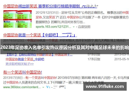 2023年足协准入名单引发热议原因分析及其对中国足球未来的影响